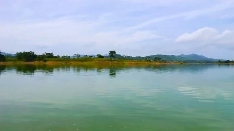 Lake and mountains reflections Stock Footage 130047576