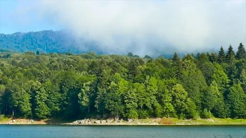 Lake and Moving Clouds in nature Stock Footage 189811704