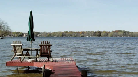 Lake and Pier Stock Footage 32348793