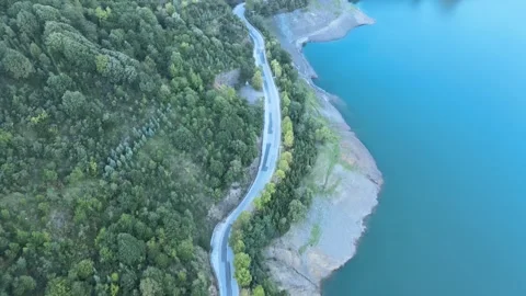 Lake and road panoramic view Stock-Footage 240788458