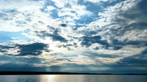 Lake and sky sunset cloud timelapse Stock Footage 235947460