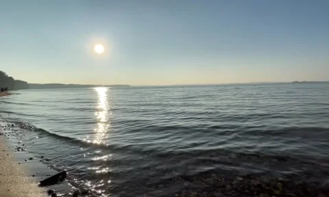 Lake and small waves Stock Footage 164310018