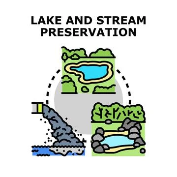 Lake and stream preservation concept vector illustration Stock Illustration