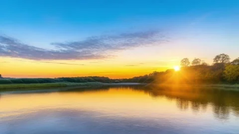 Lake and sunset Stock Footage 280107391