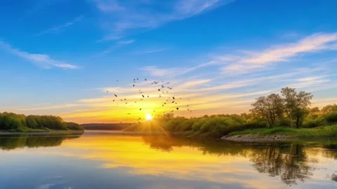 Lake and sunset Stock Footage 280107449