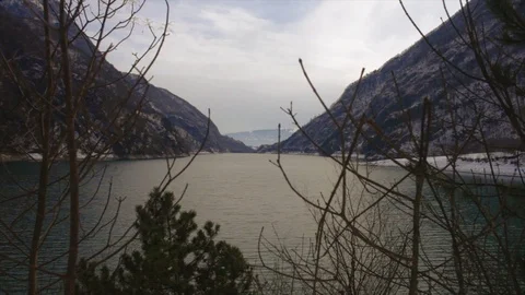 Lake and sunset in the mountains Stock Footage 93660293