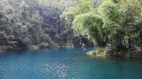 Lake and valley Stock Footage 31537182