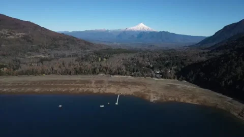 Lake and volcano Video stock 155980524