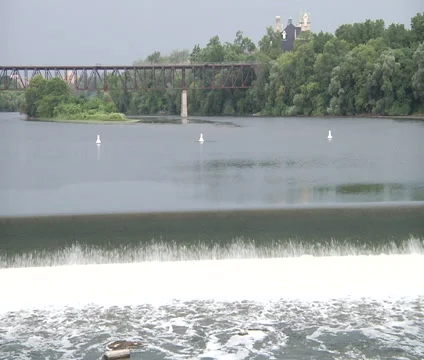 Lake and waterfall Stock Footage 55299185