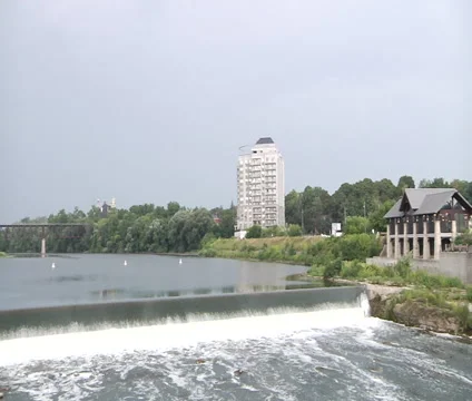 Lake and waterfall Stock Footage 55300045