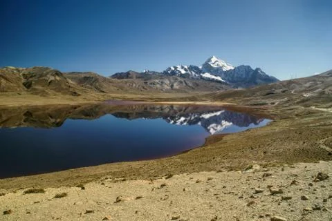 Lake in andes Stock Photos