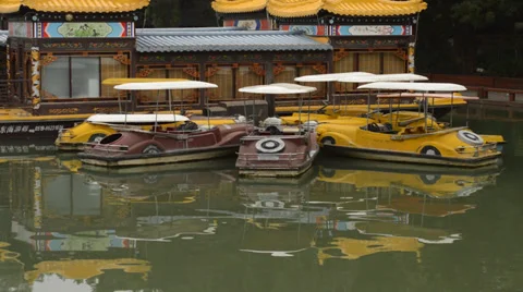 On the lake, antique ship Stock Footage 35535769