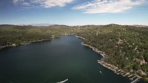 Lake Arrowhead Drone Stock Footage 247918229
