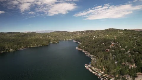 Lake Arrowhead Drone Stock Footage 247918236
