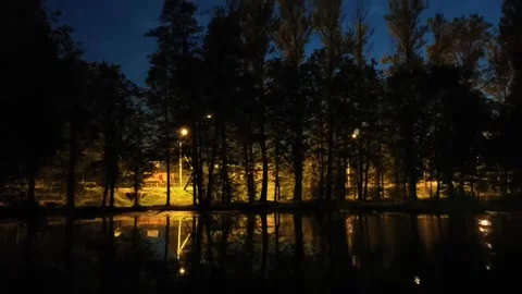 Lake atmosphere with lights Stock Footage 316798057