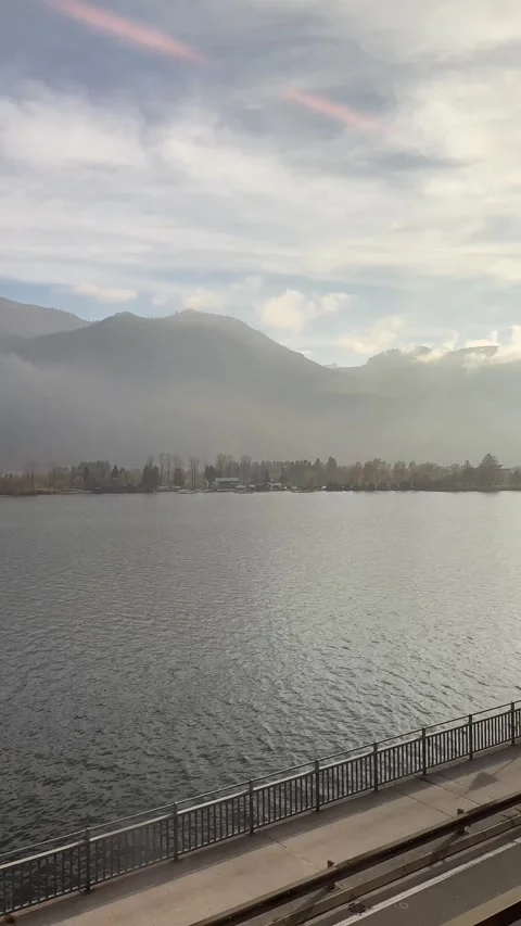 The lake in Austria from train Stock Footage 292795405