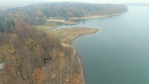 The Lake in autumn forest Stock Footage 83268689