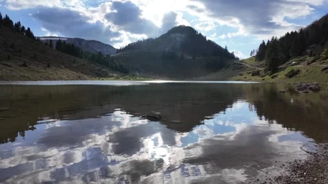 Lake at the backdrop of mountains. Stock Footage 317634096