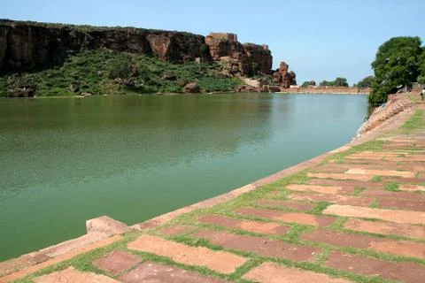 Lake at Badami Stock Photos