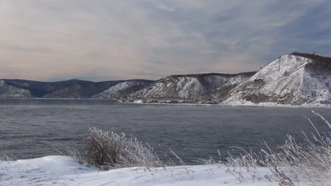 Lake Baikal in December Video stock 105648628