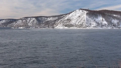 Lake Baikal in December Stock Footage 105648635
