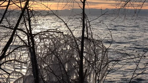 Lake Baikal in December Stock Footage 105649872
