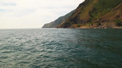 Lake Baikal from the deck of the ship Stock-Footage 135340225