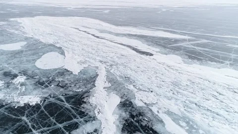 Lake Baikal. Frozen ice floes. Ice hummocks. Olkhon Island. Buryatia Video stock 166346053