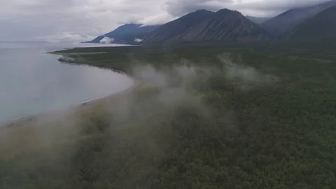 Lake Baikal. mountains. clouds 2 Stock Footage 104402074