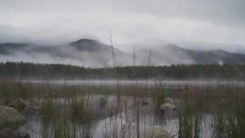 Lake Baikal. mountains. clouds 8 Stock Footage 104402203