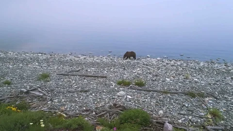 Lake Baikal. mountains. clouds. bear 6 Stock Footage 104402742