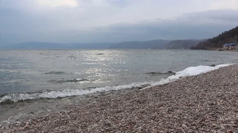 Lake Baikal in the spring Stock Footage 73659772