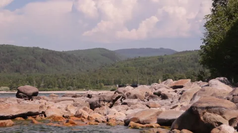 Lake Baikal, water, mountains, sky, clouds Stock-Footage 59740039