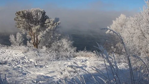 Lake Baikal in winter Stock Footage 106941604