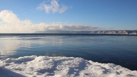 Lake Baikal in winter Stock Footage 106941670