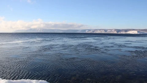 Lake Baikal in winter Stock Footage 106941695