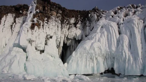 Lake Baikal in winter Stock Footage 106941761