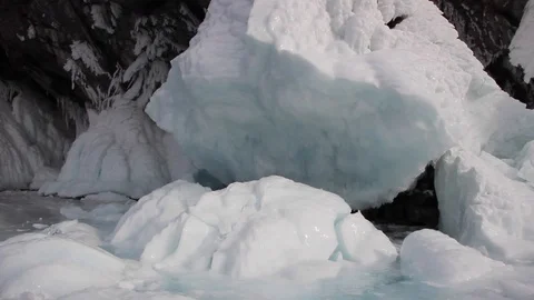 Lake Baikal in winter Stock Footage 106941775