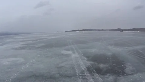 Lake Baikal in winter Stock Footage 106941805