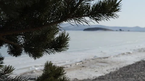 Lake Baikal in winter Stock Footage 324924234