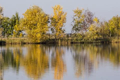 Lake Balaton evening lights of the sunset. Stock Photos