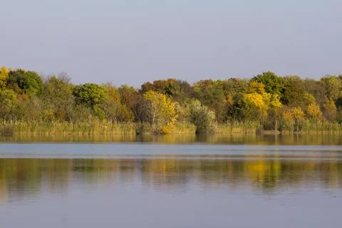 Lake Balaton evening lights of the sunset. Stock Photos