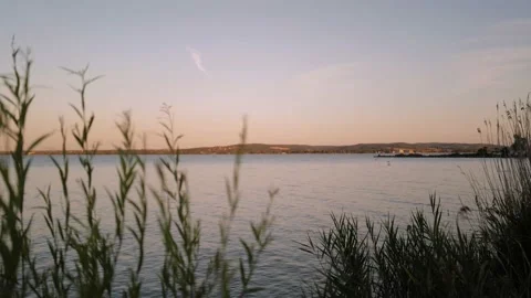 Lake Balaton at Sunset Stock Footage 201346388