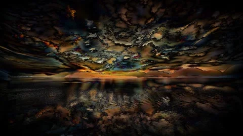 Lake with beautiful clouds in the background and artistic effect. Loop Animation 스톡 동영상 270291114