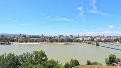 Lake Beautiful Day Park Panoramic View City Ambient Stock Footage 339958769