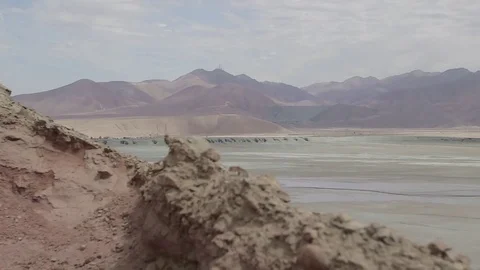 Lake bed in desert Stock Footage 77053245