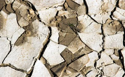 Lake bed drying up due to drought Foto stock