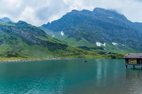 The lake below Mt Titlis Stock Photos