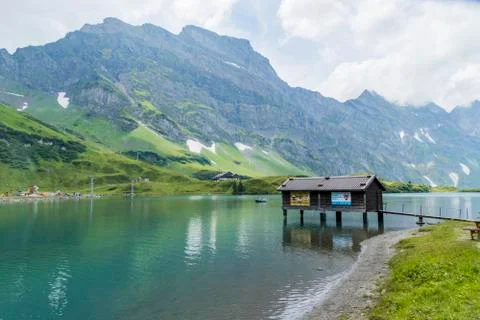 The lake below Mt Titlis Stock Photos