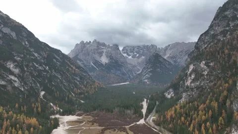 Lake between mountains on a cloudy day. Stock Footage 227569406